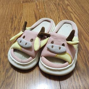 Adorable Pink Cow Kids Slippers